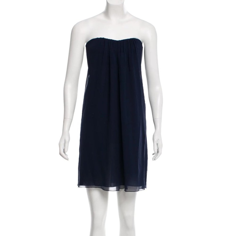 ALICE + OLIVIA Dark Blue Silk Strapless Mini Dress w/ Tags Size: XS | US 2 NWT